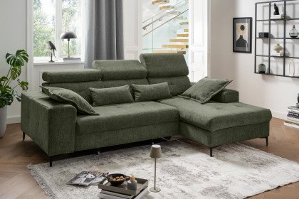 Neapel von Benformato - Ecksofa rechts moosgrün
