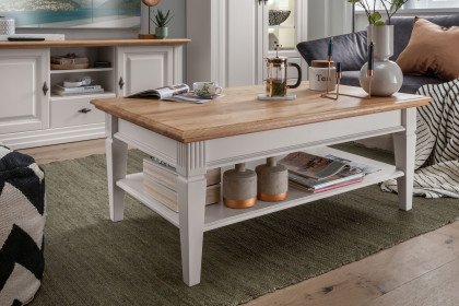WZ-0622 von GK Möbelvertrieb - Couchtisch Kiefer weiß/ Eiche