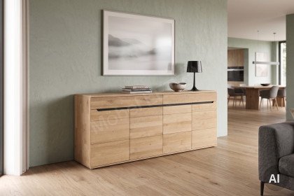 Ameno-living von Decker - Sideboard aus Wildeiche mit Absetzung in Schiefergrau