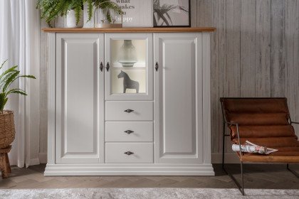 WZ-0622 von GK Möbelvertrieb - Highboard II Kiefer weiß/ Eiche