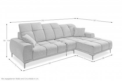 Nesto von Benformato - Ecksofa Ausführung rechts dunkelgrau
