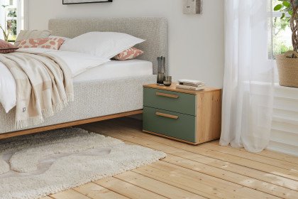 Montino von Musterring - Nachtkommode Eiche - Lack jungle green