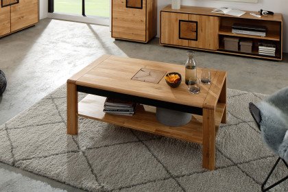 WZ-0625 von GK Möbelvertrieb - Couchtisch aus Wildeiche mit Hirnholz