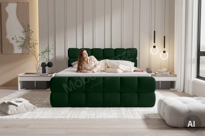 BX-LE-06 von SW KOLLEKTION - Boxspringbett dunkelgrün
