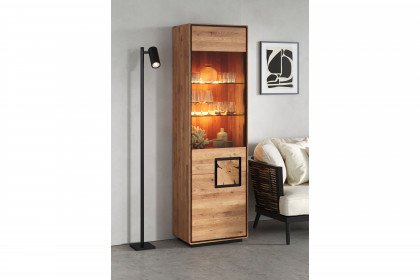 WZ-0625 von GK Möbelvertrieb - Vitrine I-L aus Wildeiche mit Hirnholz