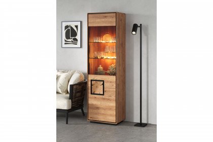 WZ-0625 von GK Möbelvertrieb - Vitrine I-R aus Wildeiche mit Hirnholz