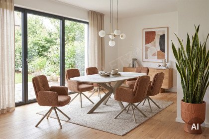 Concept 4 You von BODAHL MØBLER - Keramiktisch in Macchia-Vecchia Gold & Grigio