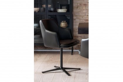 #55 Dining Chair von Skovby - Armlehnenstuhl in Schwarz, drehbar