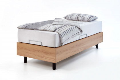 MULTIFLEX von Schlüter Möbelfabrik - Einzelbett rollbar Kernbuche mit Lattenrost