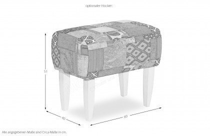 Moro von Benformato - Küchensofa 2-sitzig beige-rot-ocker