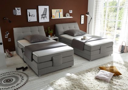 Carpino von ED-Lifestyle - Boxspringbett-Duo silver motorisch