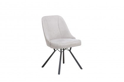 Eefje-dining von HABUFA - Stuhl lightgrey/ Metall schwarz