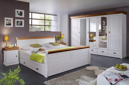 Roma von GK Möbelvertrieb - Schlafzimmer-Set weiß-honig