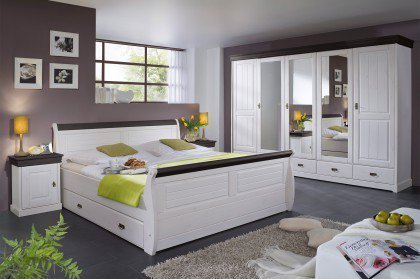 Roma von GK Möbelvertrieb - Schlafzimmer-Set weiß-kolonial