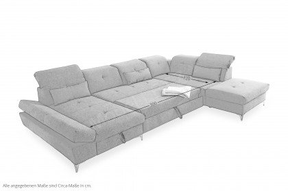 Melfi von ED-Lifestyle - Wohnlandschaft rechts dark grey