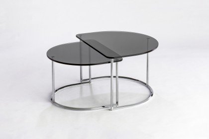 Moon-living von Hasse - Couchtisch Rauchglas/ Chrom