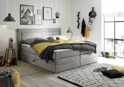 Saba von ED-Lifestyle - Boxspringbett 180 elephant mit Bettkasten