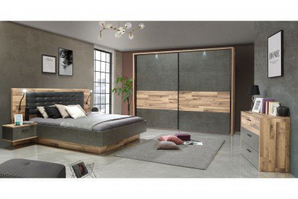 Ricciano von Forte - Schlafmöbel-Set: Schrank, Bett & Nakos