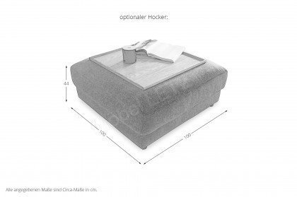 High End von Candy - Ecksofa Ausführung rechts stone