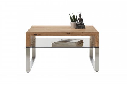 Hilary von A Better Place - Couchtisch Eiche/ Gestell in Edelstahl-Optik
