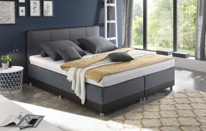 Luanda von ED-Lifestyle - Boxspringbett 180 schwarz-anthrazit