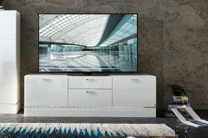 CUBE-living von Radon - Lowboard in weißem Glas