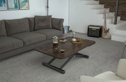 Enora-living von Akante - Couchtisch Keramik rostbraun/ Edelstahl