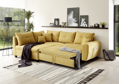 Lea-LE20 von ED-Lifestyle - Eckcouch links senf