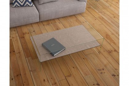 Atena Etagere von Akante - Couchtisch Glas klar/ Keramik zementgrau