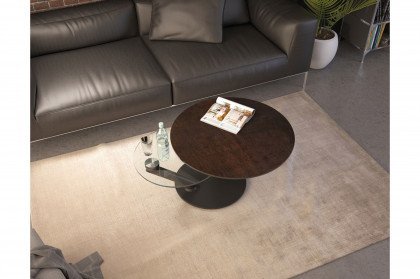 Vega-living von Akante - Couchtisch Keramik rostbraun/ Edelstahl