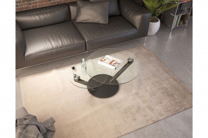 Vega-living von Akante - Couchtisch Temperglas klar/ Edelstahl
