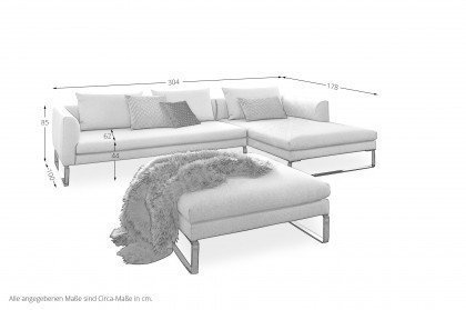 Avola 2.0 von Candy - Polsterecke Variante rechts lightgrey