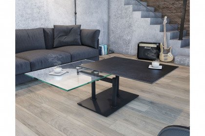 Opera von Akante - Couchtisch Keramik Titan & Edelstahl schwarz