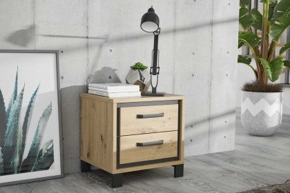 Trondheim von Forte - Nachtschrank Artisan Eiche - Schwarzeiche