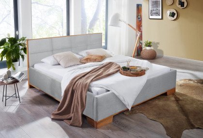 BE-0156 von GK Möbelvertrieb – Polsterbett 180 light grey
