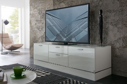 CUBE-living von Radon - Lowboard Glas weiß auf Sockel