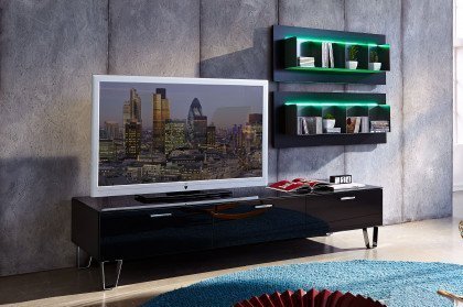 CUBE-living von Radon - Wohnwand EV04 in Schwarz