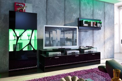 CUBE-living von Radon - Wohnwand EV07 schwarz mit Genetics-Muster
