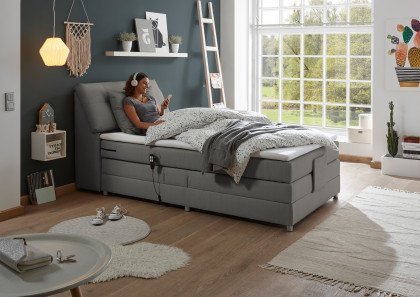 Carpino von ED-Lifestyle - Boxspringbett 120 silver motorisch