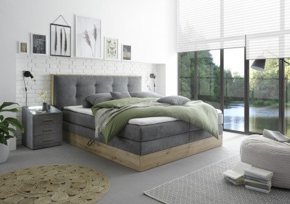 Preston 6 von ED-Lifestyle - Boxspringbett 180 Eiche Artisan-dark grey