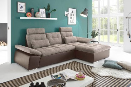 Jakarta von ED-Lifestyle - Couch Ausführung rechts camel-dark-chocolate