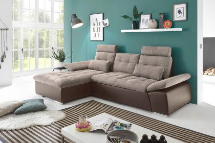 Jakarta von ED-Lifestyle - Couch Ausführung links camel-dark-chocolate