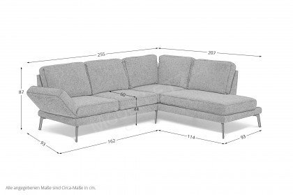 Twister-LE19 von Candy - Ecksofa Ausführung rechts anthrazit