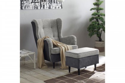 Oskar-LE20 von ED-Lifestyle - Einzelsessel silver-anthrazit