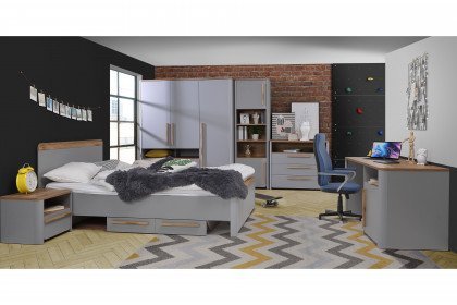 Surfinio von Forte - Jugendzimmer-Einrichtung grau - Eiche