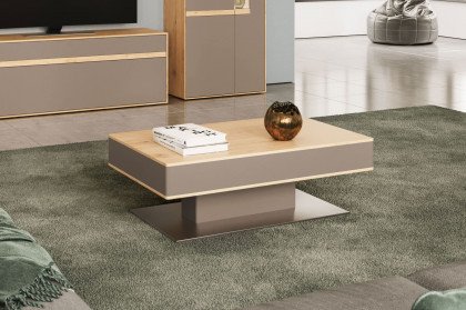 CT302 von Gwinner by Radon - Couchtisch Balkeneiche natur/ Lack fango