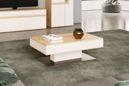 CT302 von Gwinner by Radon - Couchtisch Balkeneiche/ Lack weiß