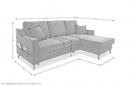Valentina von Benformato - Eckgarnitur rechts anthrazit