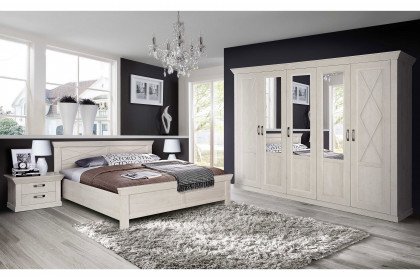 Kashmir von Forte - Landhaus-Schlafzimmer Pinia weiß