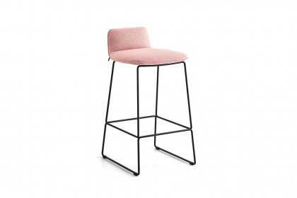 Riley Soft von connubia by calligaris - Barstuhl mit Kufen in Schwarz